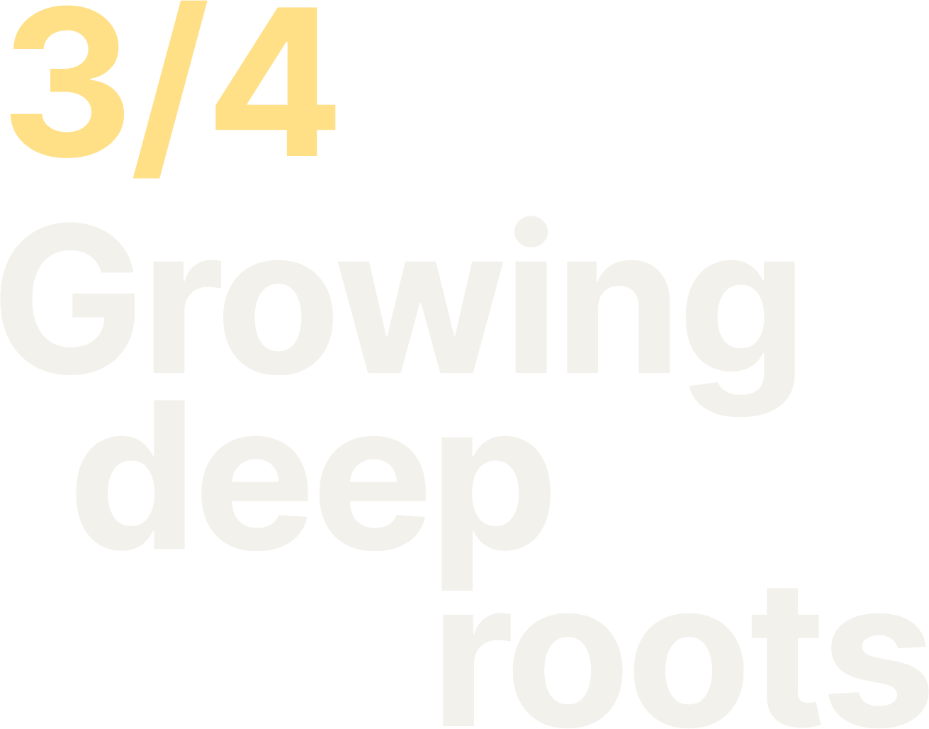 3/4 Growing deep roots